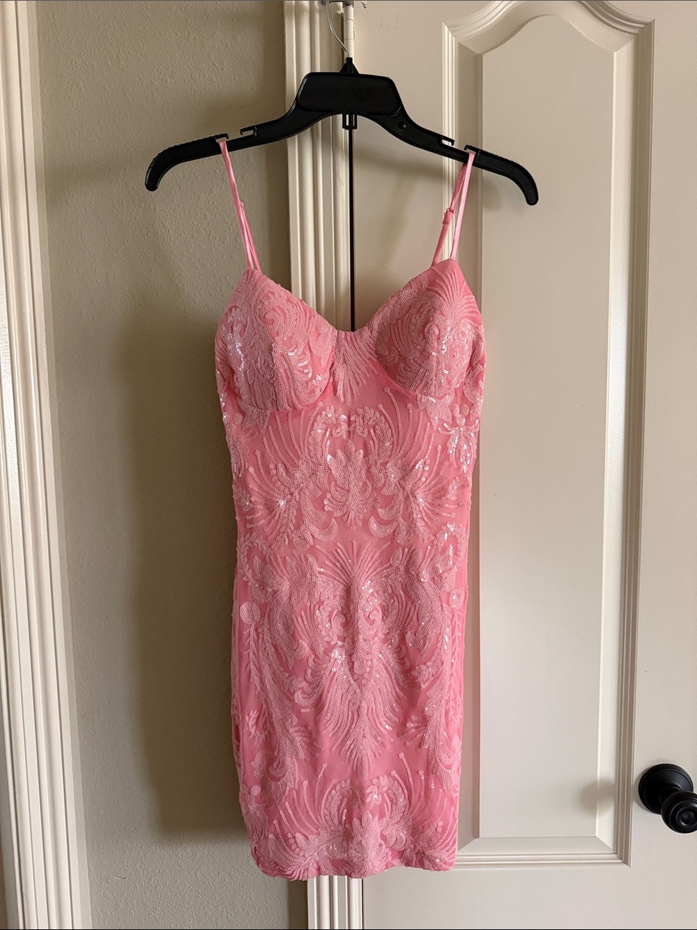 Pink Embroidered Sequin Dress size 5